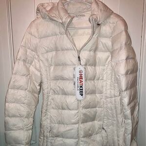 Women Coat White Warm Medium NWT Heat Keep